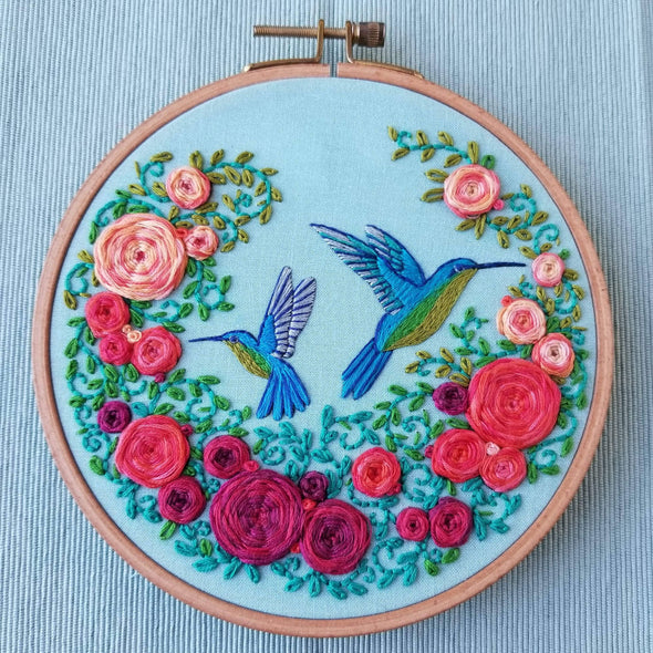 Summer Hummingbird Embroidery Kit