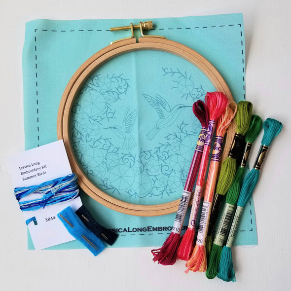 Summer Hummingbird Embroidery Kit