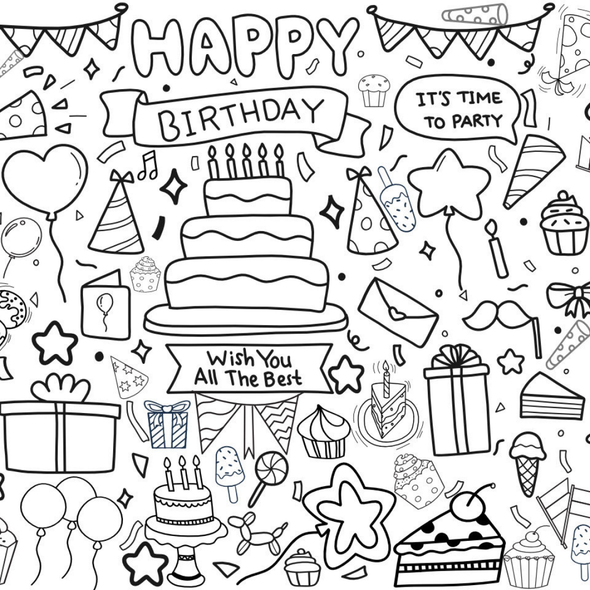 Birthday Party Giant Coloring Mat