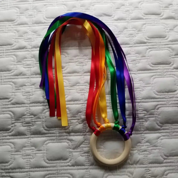 Rainbow Ribbons DIY Hand Kite