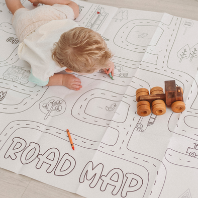 Cars & Trucks Giant Coloring Road Map